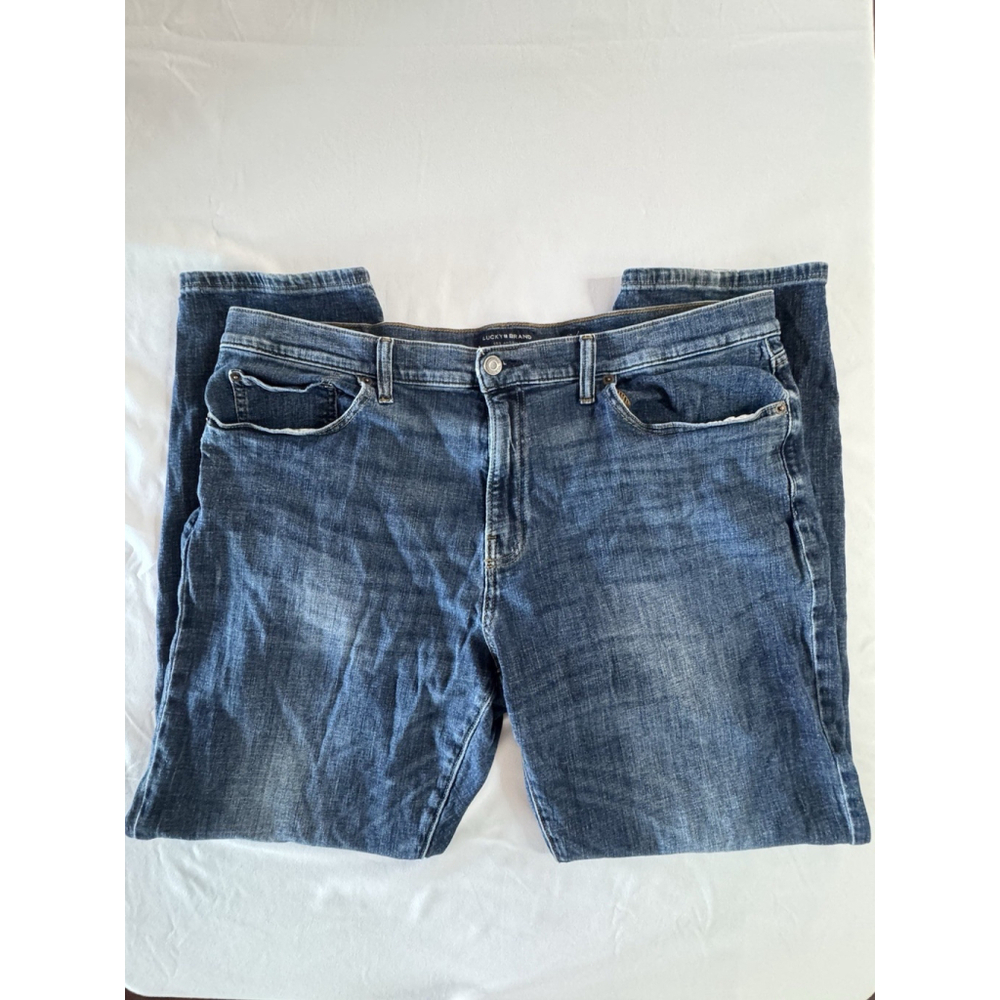 Lucky Brand 121 Slim Straight Jeans Men’s 40x32 Blue Denim Los Angeles Classic